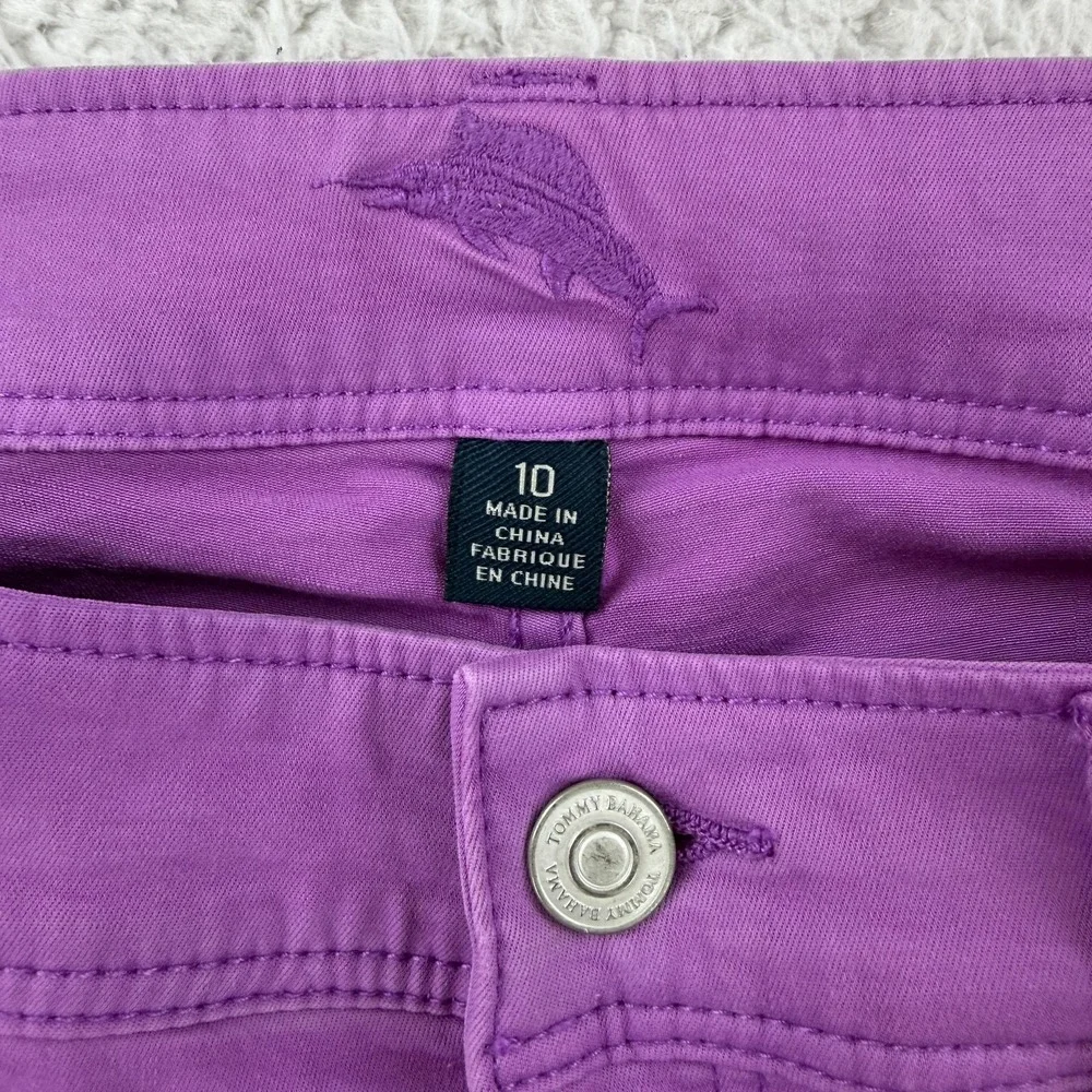 Tommy Bahama Womens 10 Purple Denim Stretch Clam Digger Bermuda Shorts TWJ0609
